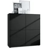 Vladon Highboard 104 x 105,5 x 35,5 cm Schwarz matt