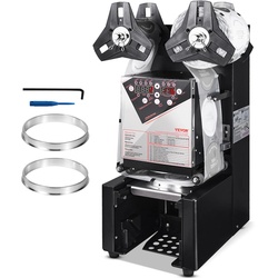 VEVOR Vollautomatische Siegelmaschine für Teetassen, 500–650 Tassen/H, 190 mm, Schwarz