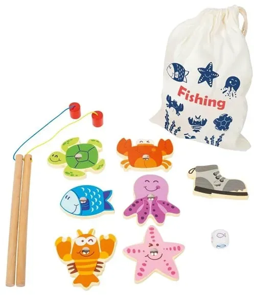 - Wooden Fishing Rod Travel Game
