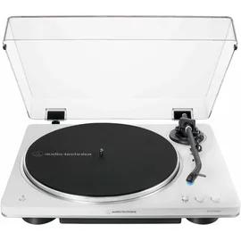 Audio-Technica AT-LP70XBTWS, Plattenspieler - weiß/silber, Integrierter Phono-Vorverstärker, Bluetooth, Vollautomat, Riemenantrieb