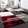 Paco Home Designer Teppich Modern mit Konturenschnitt Karo Muster Grau Schwarz rot Grösse:160x230 cm