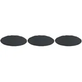 Novaliv 3x Schieferplatten I rund I 33x0,5 cm I Sushi Platte Steinteller Schieferplatten Set Schiefer Servierplatten schmall Kerzen Teller