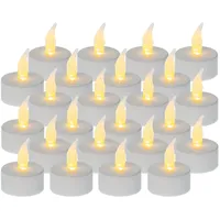 hillfield LED Teelicht Teelichter 24 Stück flackernd weiss inklusive Batterien (24)