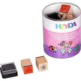 Heyda Stempel-Set Prinzessinen & Feen Schwarz 15 St.