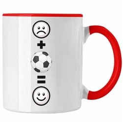 Trendation Tasse Fußball Tasse Geschenk für Fußballspieler Trainer :(Fußball) L rot