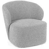 BIZZOTTO Sessel Babila aus Boucle-Stoff, modernes Design, gepolstert, grau, Kautschukholz-Gestell