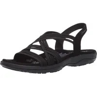 SKECHERS Damen Reggae Slim Simply Stretch Sandals, Black Gore, 38 EU