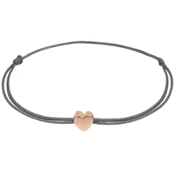 Elli Herz Liebe Trend Textilband 925 Silber Armbänder & Armreife   Damen 
