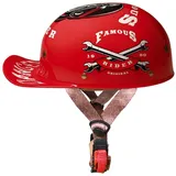 Halbschalenhelm Mit ECE-Zulassung Vintage Motorradhelm Baseball Cap Cruiser Chopper Scooter Helm Herren Retro Motorrad Halbhelm Damen Mofa Helm