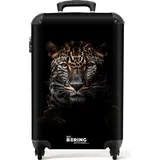 noboringsuitcases NoBoringSuitcases.com Handgepäck Koffer 55x40x20 cm Tiere auf schwarzem Hintergrund: Panther, - Bunt