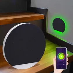 LED Treppenleuchte rund schwarz - Lichtfarbe: Smart Tuya RGB CCT 3W - Lichtaustr...