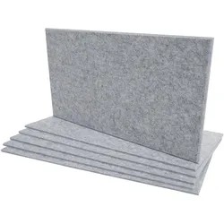 6er-Set Akustikwandpaneel MCW-L52, Wandpaneele Akustikplatten, schalldämmend 1qm Fläche 60x30cm ~ hellgrau