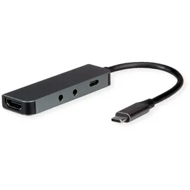 Roline Dockingstation Typ C, 4K HDMI, 2x 3,5mm Audio (TRRS + TRS)