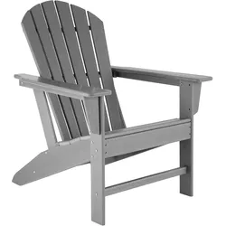 tectake® Gartenstuhl, im Adirondack-Stil, hohe Rückenlehne und breite Armlehnen, Belastbarkeit 120 kg, 83 x 79 x 97 cm