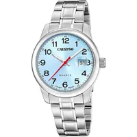 Calypso Herrenuhr Quarz Stahl/Hellblau