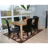 6er-Set Stuhl Latina, Esszimmerstuhl Lehnstuhl, Leder ~ schwarz, dunkle Beine