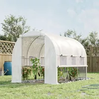 Outsunny Foliengewächshaus Stahl Weiß 2,95 m2