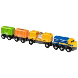 BRIO® Spielzeug-Eisenbahn Güterzug mit drei Waggons