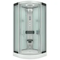 AcquaVapore Komplettdusche Fertigdusche Dusche D58-00M1 Weiß 80x80, Sicherheitsglas ESG, inklusive Duschwanne weiß