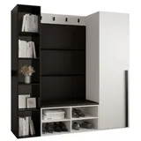 ABIKS MÖBEL Garderoben-Set MIRO Set 3, Garderobe mit gepolsterten Paneelen, Modern Design schwarz