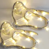 2 Stück LED Lichterkette Seil, lichterkette weihnachten LED Muschel Lichterkette, 15 Leds Lichterkette, Seestern Muscheln Deko Lichterketten für Party, Hochzeit Gartenleuchte,1.5 M weihnachtsgeschenk
