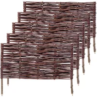 Kadax Palisade aus Weide natürlicher Weidenzaun, 5 Stück, 60x40cm
