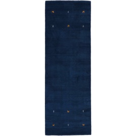 carpetfine Wollteppich »Gabbeh Uni«, rechteckig, blau