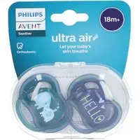 PHILIPS Avent Ultra Air Tétine 18 mois et +, Eléphantant/ Hello Sucette(S) 2 pc(s)