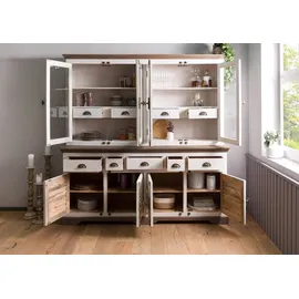 MASSIVMOEBEL24.DE Buffet Mango 204 x 50 x 210 cm Weiß