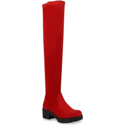 Damen Overknees in Rot