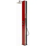 HAF Ideal Solar Gartendusche SABA V2A Solardusche 25L Tank Rote Glasfront