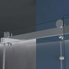 SoGood doporro U-form Duschkabine 100x100x195cm Duschabtrennung mit Schiebetür Esg-sicherheitsglas Klarglas inkl. beidseitiger Easy-Cl... - Transparent