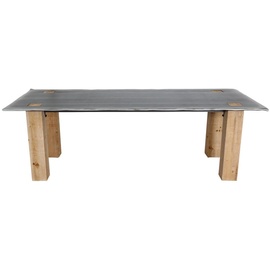 Mendler Esstisch HWC-L76, Tisch Esszimmertisch, Industrial Massiv-Holz MVG-zertifiziert 240x100cm, natur mit Metall-Optik