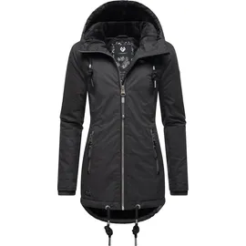 Ragwear Damen, warme Winterjacke kurz wasserdicht mit Kapuze Zuzka Winter Black22 Gr. S - S