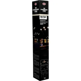 Mojawo 4er Set LED-Gartenleuchtstäbe mit 24 Sternen Batteriebetrieben