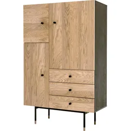 WoodMan Highboard 90 x 140 x 42 cm Schwarz