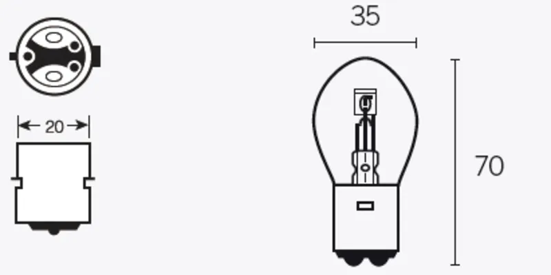 TECNIUM Gloeilamp B35 12V 35/35W - x10
