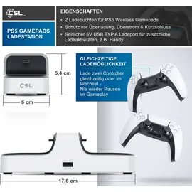 CSL Ladestation Controller Weiß PS5