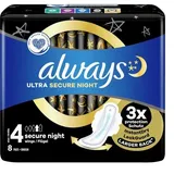 0,58€/Stück - 8x Always Damenbinden Ultra Secure Night (Größe 4) - 8er Pack