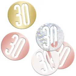 Konfetti roségold Zahl 30