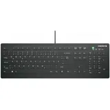 Cherry AK-C8112 Medical Keyboard, schwarz, vollversiegelt, USB, DE (AK-C8112-US-B/GE)