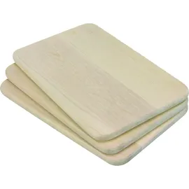 Hi Vesperbrett / Frühstücksbrett - 3er Set - 21,5 x 13,5 x 1 cm - glattes Holzbrett - Weiß