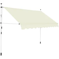 vidaXL Einziehbare Markise Handbetrieben 250 cm Cremeweiß
