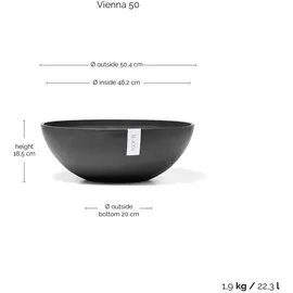 Ecopots Vienna Ø 50 x 18 cm Dunkelgrau