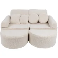 MeowBaby Kindersofa,, Creme, Textil, 120x25x60 cm, Kinder- & Jugendzimmer, Kindermöbel, Kindersitzmöbel & -tische, Kindersessel & -sofas