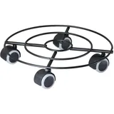 Wagner-System WAGNER Pflanzenroller 20094401 rund, Metall, Ø 30 x 6,5 cm für Innenbereich, Soft-Rollen, Stahl schwarz