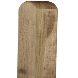 Zaunpfosten 7 x 7 x 190 cm – Pfosten aus grün druckimprägniertem Kiefernholz – Zaunpfahl mit Rundkopf – Holzpfahl ideal für Garten & Sichtschutz