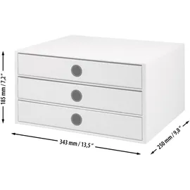RÖSSLER Schubladenbox A4 3-tlg. schwarz