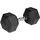 REBEL Hantel Gusseisen Gummiert HEX 20 kg schwarz