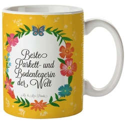 Mr. & Mrs. Panda Tasse Parkett- und Bodenlegerin – Geschenk, Abschied, Diplom, Tasse Motive, Keramik